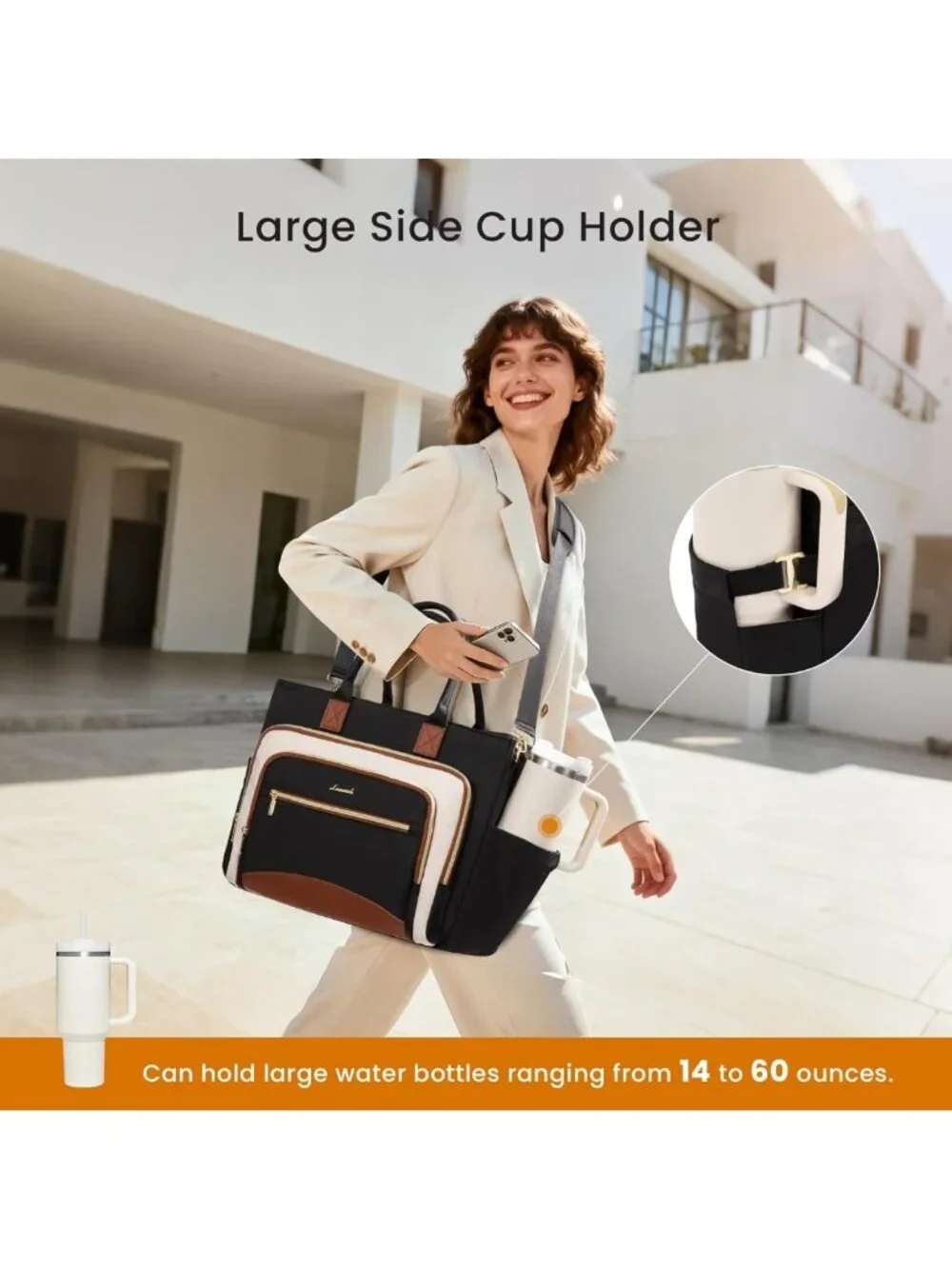 Stylish Work Tote Bag for Women | Laptop & File Organizer | Perfect Teacher Bag